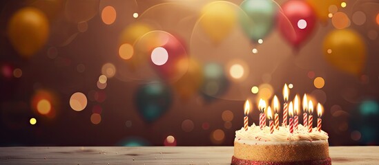 Happy birthday celebration in a retro style with a copy space image