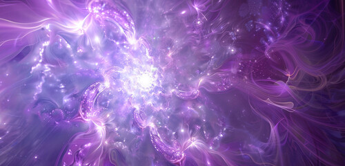 Obraz premium Vivid orchid purple digital morphing, bright and expansive patterns.