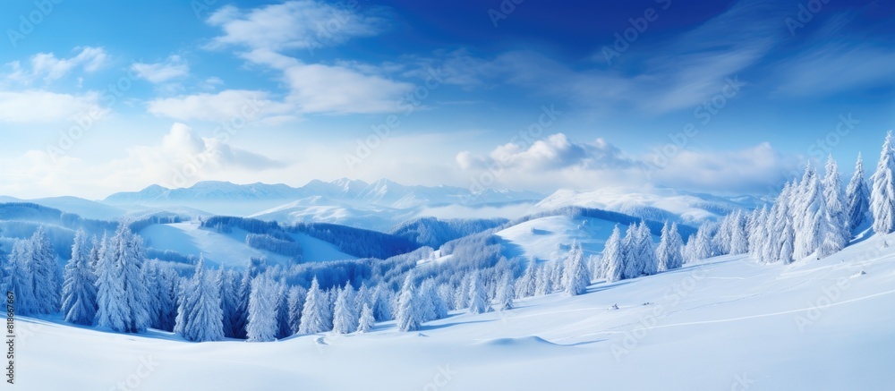 Poster the black forest in winter is a stunning winter wonderland with a picturesque snowy landscape offeri