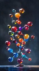 Vibrant 3D Model Illustration of XN Molecule in the realm of Chemistry