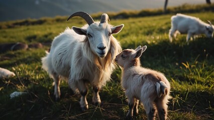 goat on the meadow - Generative AI