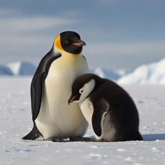 Obraz premium penguin on the beach - Generative AI