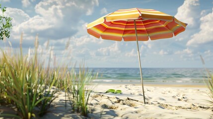 Umbrella In The Sand Pit