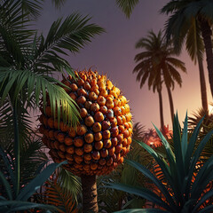 Palm fruit with tree image