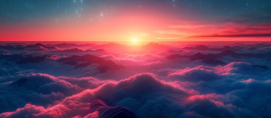 Alien Sunset Landscape
