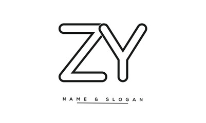 ZY, YZ, Z, Y Abstract Letters Logo Monogram