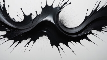 Dynamic Black Abstract Splash Paint 