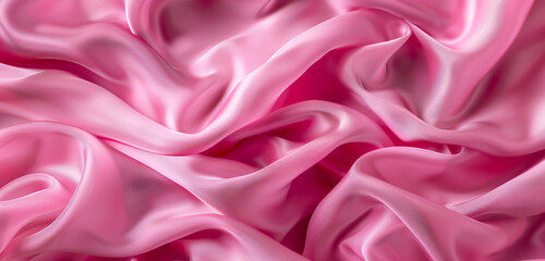 Fototapeta premium Delicate pink crumpled texture on widescreen.