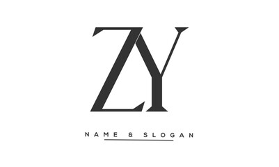ZY, YZ, Z, Y Abstract Letters Logo Monogram