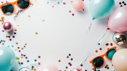 party accessories background. Invitation, birthday, bachelorette party, baby shower events