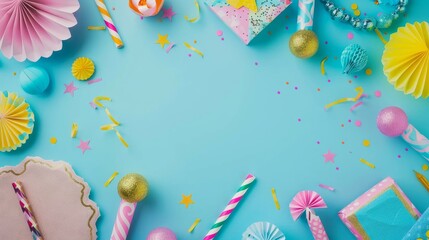 party accessories background. Invitation, birthday, bachelorette party, baby shower events