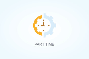 Part Time Vector  Or Logo Sign Symbol Illustration