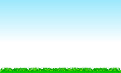 green grass on blue background . the idea for picnic football field ,golf ,lawn	
