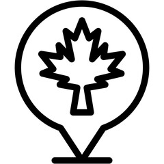 location, pin, canada, leaf Icon