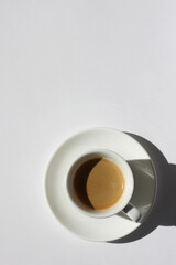 Cup of Espresso Coffee on White Background.