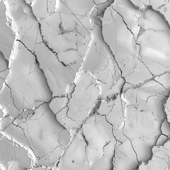 A closeup of the surface texture of cracked marble, showcasing its intricate patterns and textures. Created with Ai