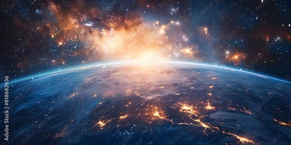 Wall mural visionary frontier exploring the boundless realms of intergalactic innovation