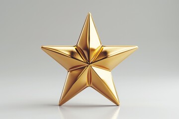 Obraz premium Shiny gold star on a soft gradient background symbolizing excellence, achievement, and recognition. Perfect for awards or celebratory themes.
