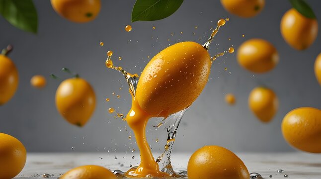 mango with dynamic mango lasse juice splash.generative.ai