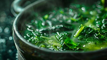 Delicious Caldo Verde Close-up for Food Poster Generative AI