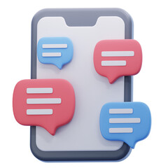 Mobile chat 3d graphic illustration