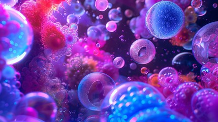 colorful bubbles in a liquid