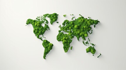 a map of the world made of green plants