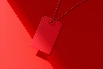 a red tag on a string
