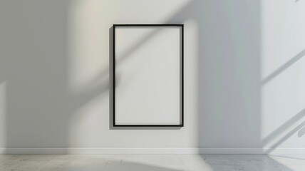 Picture frame mockup on a plain wall, isolated white background, customizable with your artwork or photo,