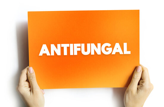 Antifungal - medicines are used to treat fungal infections, which most commonly affect your skin, hair and nails, text concept on card