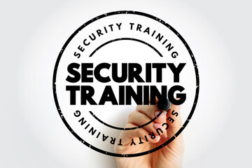 Security Training text stamp, concept background