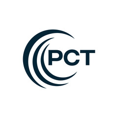 PCT logo. P C T design. White PCT letter. PCT, P C T letter logo design. P C T letter logo design in FIVE, FOUR, THREE, style. letter logo set in one artboard. P C T letter logo vector design.