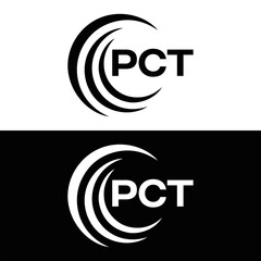 PCT logo. P C T design. White PCT letter. PCT, P C T letter logo design. P C T letter logo design in FIVE, FOUR, THREE, style. letter logo set in one artboard. P C T letter logo vector design.