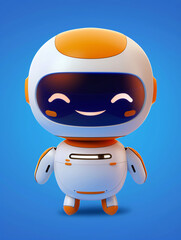 Fototapeta premium Cute little robot IP image, robot mascot logo design