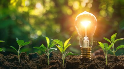 light bulbs in the grass,lush green grass background,sunny weather