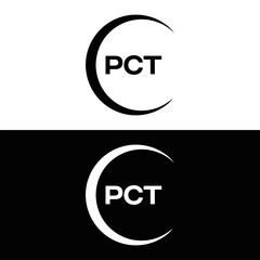 PCT logo. P C T design. White PCT letter. PCT, P C T letter logo design. P C T letter logo design in FIVE, FOUR, THREE, style. letter logo set in one artboard. P C T letter logo vector design.