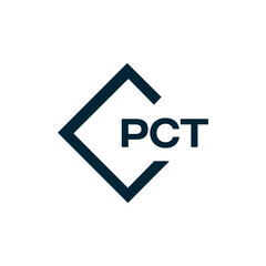 PCT logo. P C T design. White PCT letter. PCT, P C T letter logo design. P C T letter logo design in FIVE, FOUR, THREE, style. letter logo set in one artboard. P C T letter logo vector design.