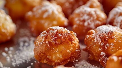 Delicious Frittelle Close-up for Food Poster Generative AI