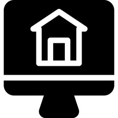 computer with home icon