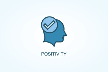 Positivity vector  or logo sign symbol illustration
