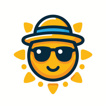 sun wearing hat sunglasses smiling clip art preview