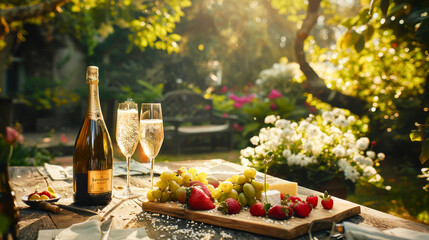 A romantic dinner in the garden