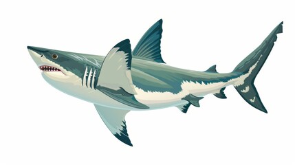 Fototapeta premium A hybrid sharkfalcon soaring over coastlines, causing terror.
