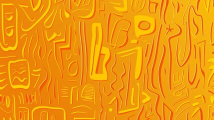 Black and white abstract background with yellow and orange random line patterns.