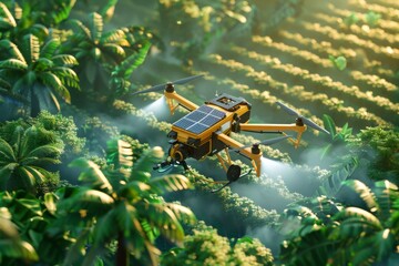 Advanced smart farming with drone technology for precision agriculture, aerial spraying, fertilizing, and sustainable vegetable farming.