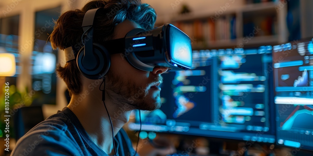 Poster immersive virtual reality experience teaches web development concepts in interactive digital environ