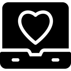 laptop with love icon