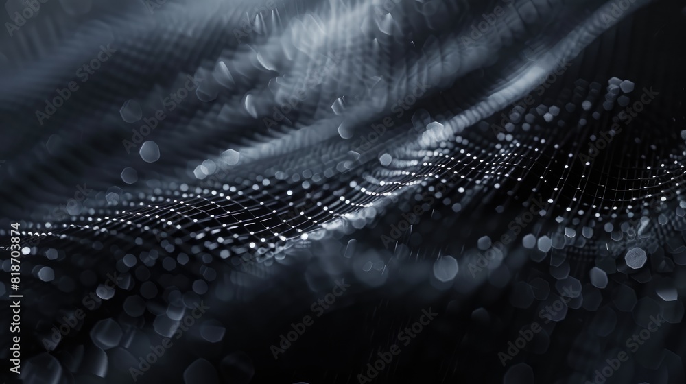 Aufkleber intricate detailed 3d rendering of a dark grey and silver glowing network aig51a.