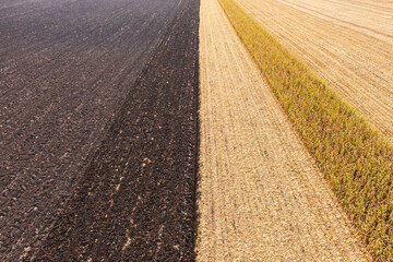 Aerial photography of the newly plowed black land in Heilongjiang