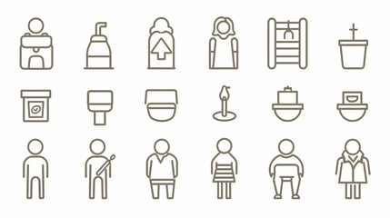 Simple Set of Gender Related Vector Line Icons.